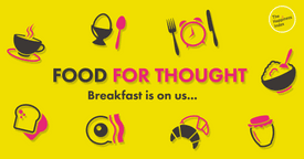Our HR breakfast meetup, Food For Thought, banner.