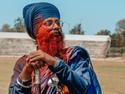 Sikh with red paint