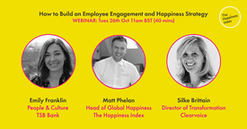 How to build an employee engagement and happiness strategy - Webinar banner