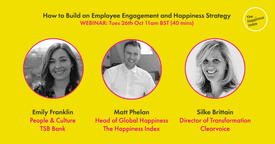 How to build and employee engagement and happiness strategy webinar banner
