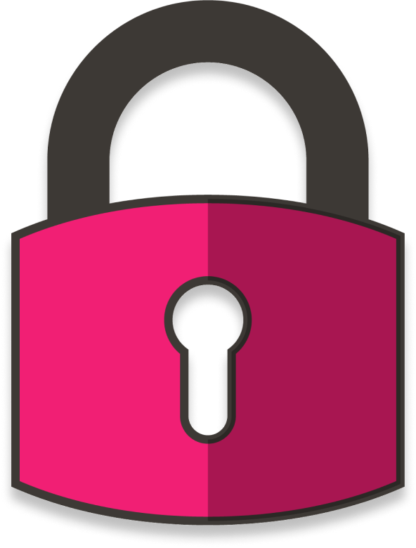 Padlock icon representing anonymity and data security