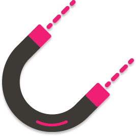 Icon of grey magnet with pink ends