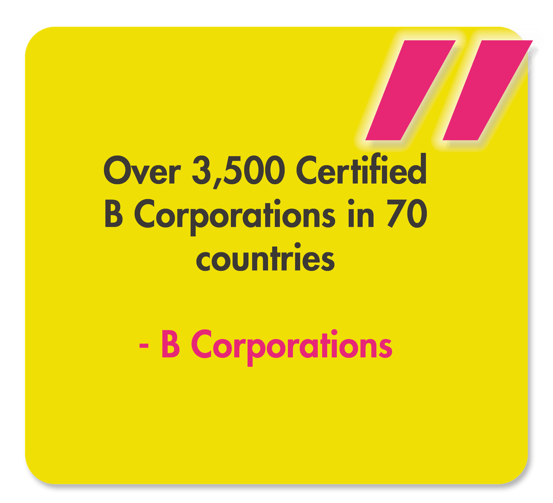 Over 3,500 Certified B Corporations in 70 countries - Quote from B Corporations