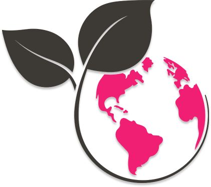 Image showing a pink globe with leaves wrapped around it