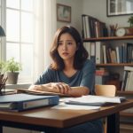Uncertain and Worried Employee in Uncertain and Worried Employee in Home Office - Webinar: Uncertainty's Impact